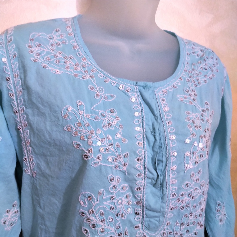 Willi Smith Embroidered Blouse from India L/XL - Picture 2 of 6